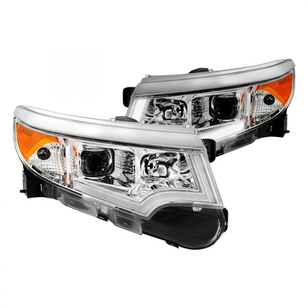 Spyder® - Chrome LED DRL Bar Projector Headlights, Ford Edge
