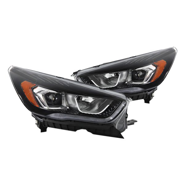 Spyder® - Black Factory Style Projector Headlights with LED DRL, Ford Escape
