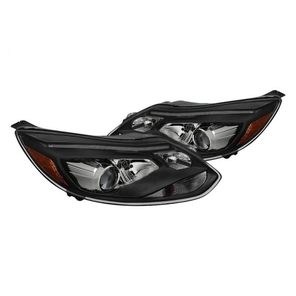 Spyder® - Black Projector Headlights with Parking LEDs, Ford Focus