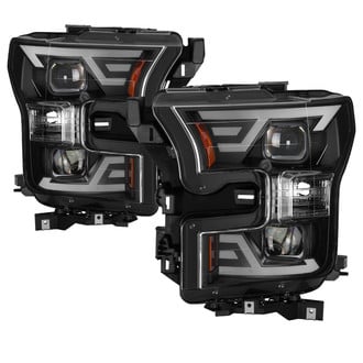 Spyder® - Driver and Passenger Side Black LED DRL Bar Projector Headlights