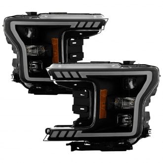 Spyder® - Driver and Passenger Side Black/Smoke Sequential LED DRL Bar Projector Headlights
