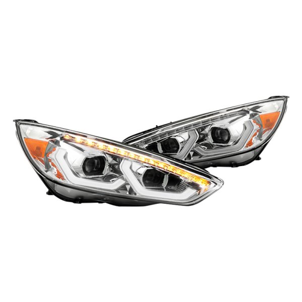 Spyder® - Chrome Light Tube Projector LED Headlights, Ford Focus