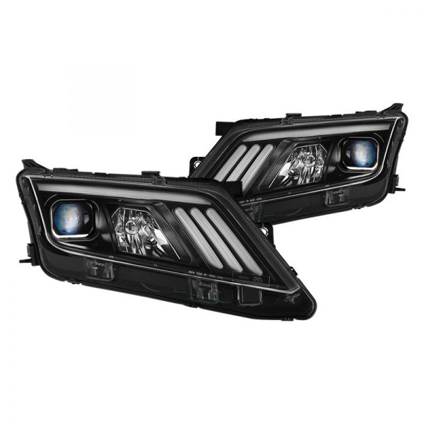 Spyder® - Black LED DRL Bar Projector Headlights, Ford Fusion
