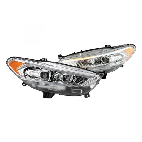 Spyder® - Chrome LED DRL Bar Projector Headlights, Ford Fusion
