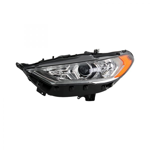 Spyder® - Driver Side Black/Chrome Factory Style Projector Headlight with LED DRL, Ford Fusion