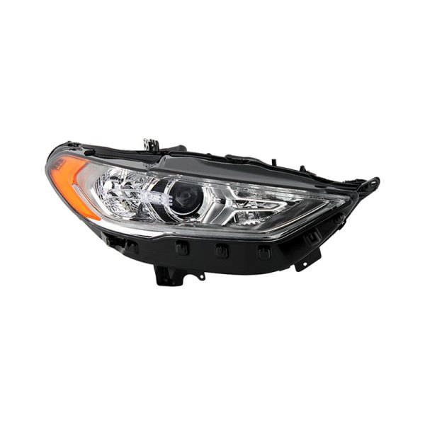Spyder® - Passenger Side Black/Chrome Factory Style Projector Headlight with LED DRL, Ford Fusion