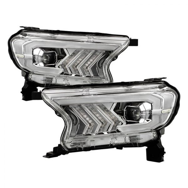 Spyder® - Chrome Sequential DRL Bar Projector LED Headlights, Ford Ranger