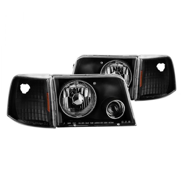 Spyder® - Black Projector Headlights with Corner Lights, Ford Ranger