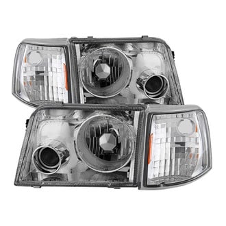 Spyder® PRO-JH-FR93-SET-C - Driver and Passenger Side Chrome Projector Headlights with Corner Lights