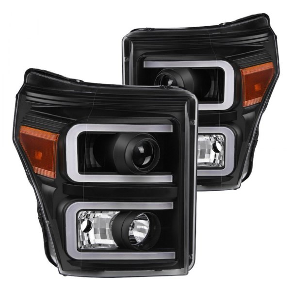 Spyder® - Black LED DRL Bar Projector Headlights, Ford F-250