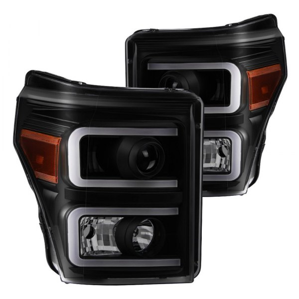 Spyder® - Black/Smoke LED DRL Bar Projector Headlights, Ford F-250