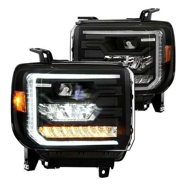 Spyder® - Black Light Tube Projector LED Headlights, GMC Sierra
