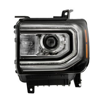 Spyder® - Driver Side Black Factory Style Projector Headlight with LED DRL
