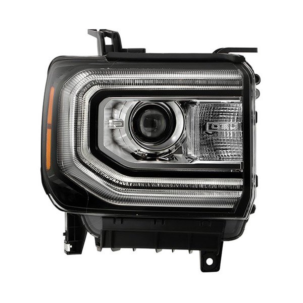 Spyder® - Passenger Side Black/Chrome Factory Style Projector Headlight with LED DRL