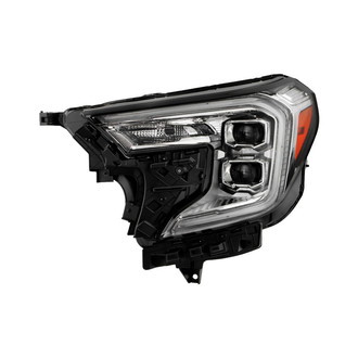 Spyder® - Driver Side Chrome Factory Style Projector LED Headlight with DRL