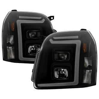 Spyder® - Driver and Passenger Side Black/Smoke LED Light Tube Projector Headlights