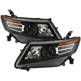 Spyder® - Driver and Passenger Side Black Sequential DRL Bar Projector LED Headlights