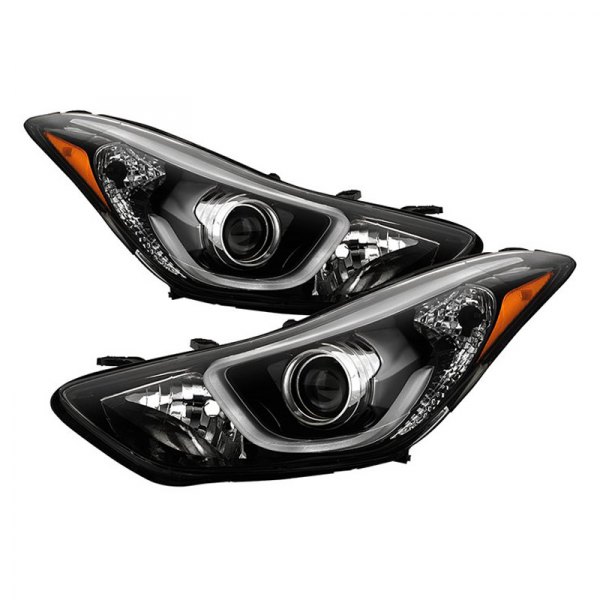 Spyder® - Black LED DRL Bar Projector Headlights with LED DRL