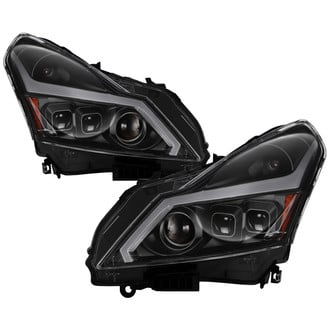 Spyder® - Driver and Passenger Side Black Sequential LED DRL Bar Projector Headlights