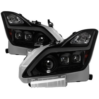 Spyder® - Driver and Passenger Side Black/Smoke Sequential LED DRL Bar Projector Headlights