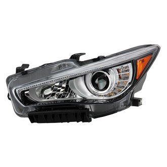 Spyder® - Driver Side Black Factory Style Projector LED Headlight with DRL