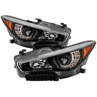 Spyder® - Driver and Passenger Side Black Projector LED Headlights with DRL
