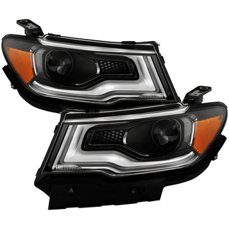 Spyder® - Driver and Passenger Side Black LED Light Tube Projector Headlights