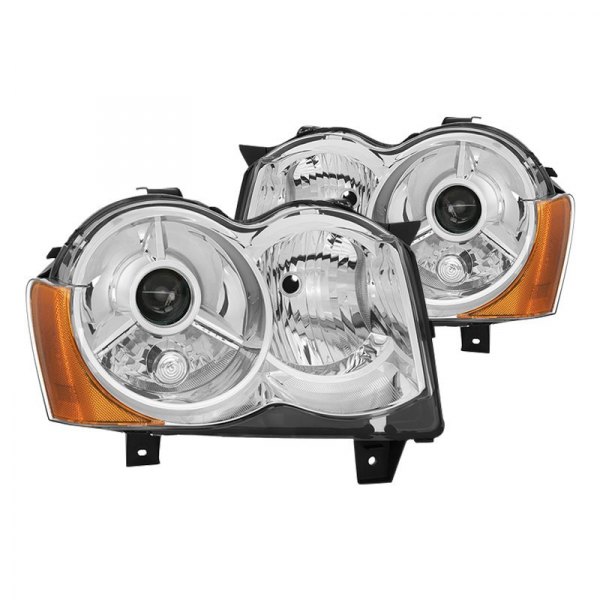 Spyder® - Chrome Factory Style Projector Headlights, Jeep Grand Cherokee