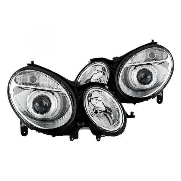 Spyder® - Chrome Factory Style Projector Headlights, Mercedes E Class