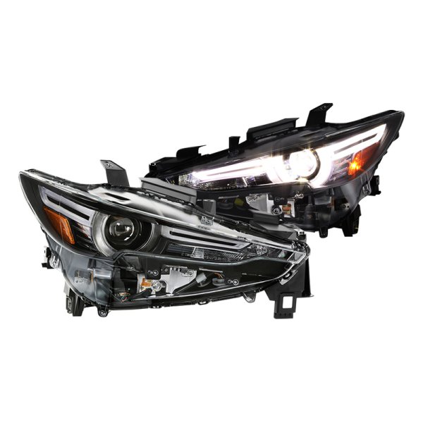 Spyder® - Black/Chrome Factory Style Projector LED Headlights with DRL, Mazda CX-5