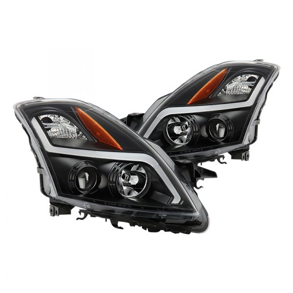 Spyder® - Black LED DRL Bar Projector Headlights, Nissan Altima
