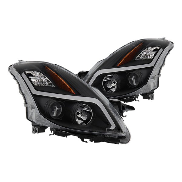 Spyder® - Black/Smoke LED DRL Bar Projector Headlights, Nissan Altima
