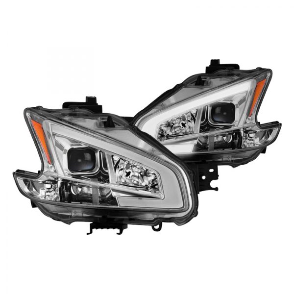 Spyder® - Chrome LED DRL Bar Projector Headlights, Nissan Maxima