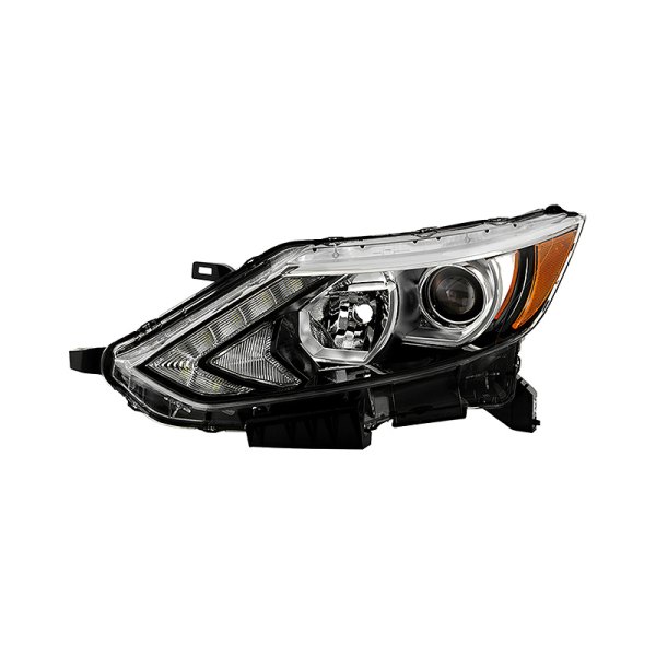Spyder® - Driver Side Chrome Factory Style Projector Headlight with LED DRL, Nissan Rogue