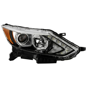 Spyder® - Passenger Side Chrome Projector Headlight with LED DRL