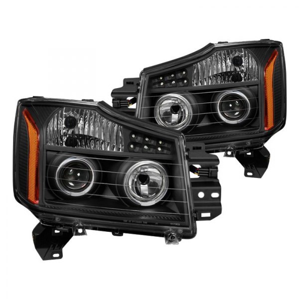 Spyder® - Black Halo Projector Headlights with Parking LEDs