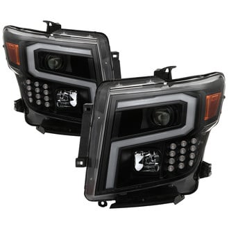 Spyder® - Driver and Passenger Side Black/Smoke LED Light Tube Projector Headlights