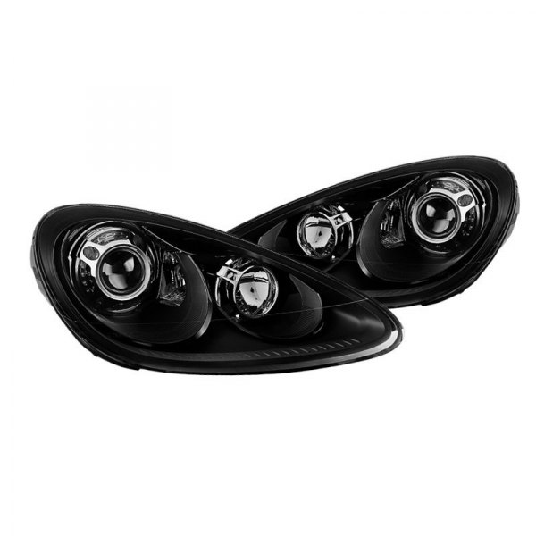 Spyder® - Black LED Halo Projector Headlights, Porsche Cayenne