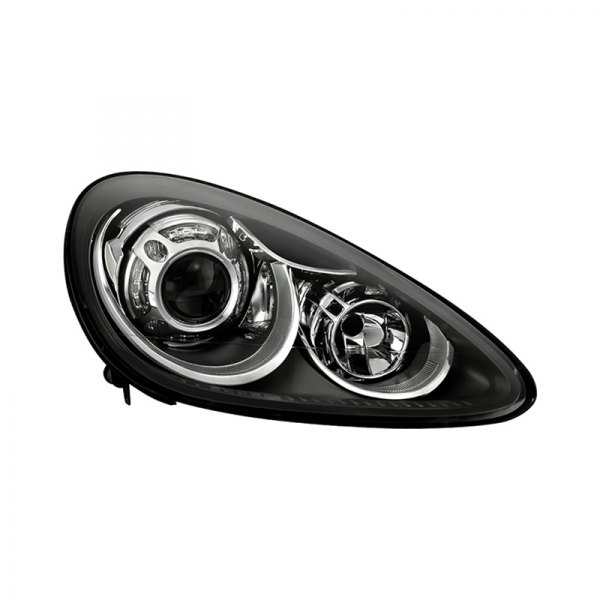 Spyder® - Passenger Side Black Factory Style Projector Headlight with 4-LED DRL