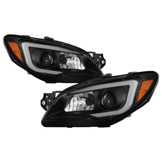 Spyder® - Driver and Passenger Side Black LED DRL Bar Projector Headlights