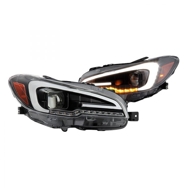 Spyder® - Black LED Light Tube Projector Headlights, Subaru WRX