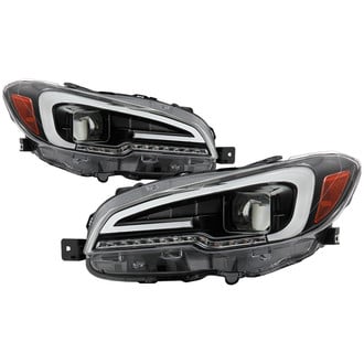 Spyder® - Driver and Passenger Side Black LED Light Tube Projector Headlights