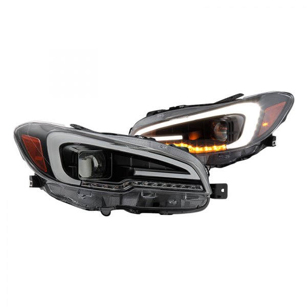 Spyder® - Black/Smoke LED Light Tube Projector Headlights, Subaru WRX