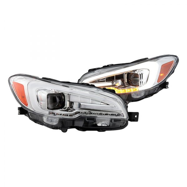 Spyder® - Chrome LED Light Tube Projector Headlights, Subaru WRX