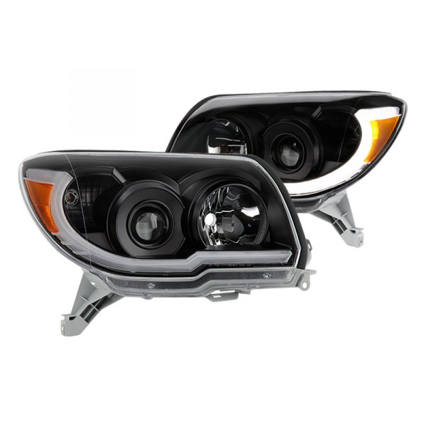 Spyder® - Black LED Light Tube Projector Headlights, Toyota 4Runner