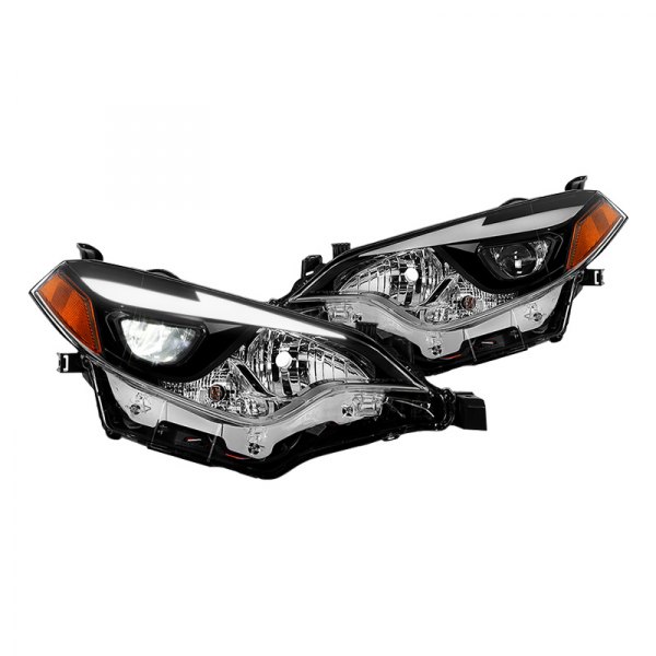 Spyder® - Black LED DRL Bar Projector LED Headlights, Toyota Corolla