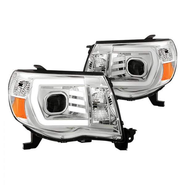 Spyder® - Chrome LED Light Tube Projector Headlights, Toyota Tacoma
