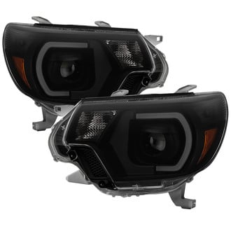 Spyder® - Driver and Passenger Side Black/Smoke LED Light Tube Projector Headlights