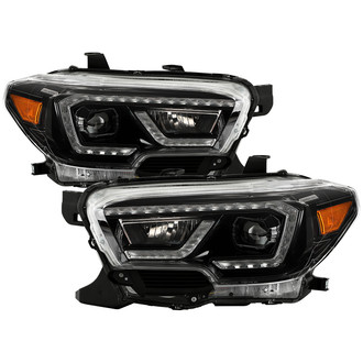 Spyder® - Driver and Passenger Side Black Light Tube Projector LED Headlights