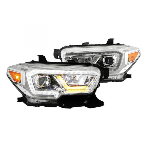 Spyder® - Chrome Light Tube Projector LED Headlights, Toyota Tacoma